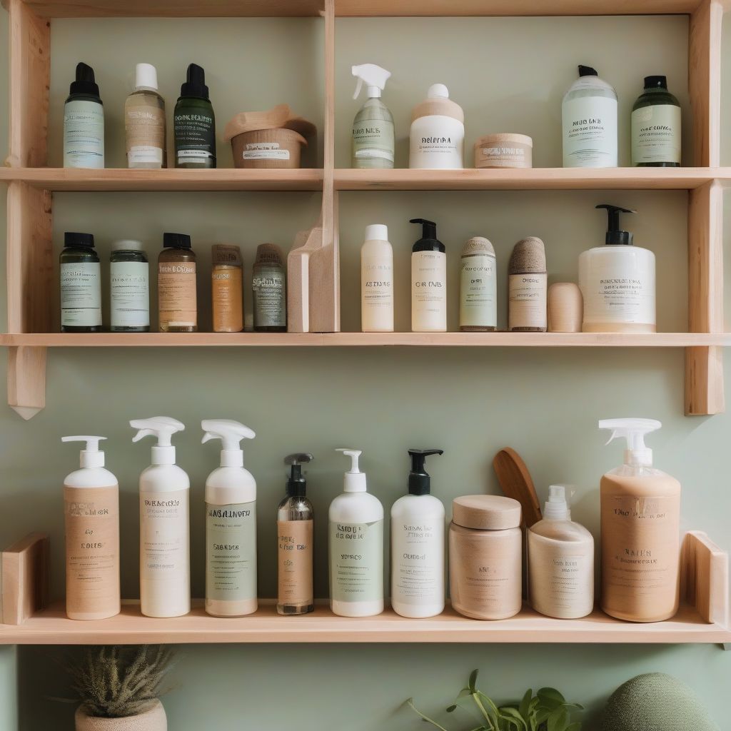 Eco-Friendly Cleaning Products on a Shelf